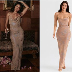 House of CB 'Gabrielle' Shimmer Cafe Au Lait Maxi Dress